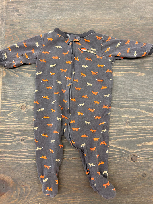 Carters 3m grey & orange fox sleeper