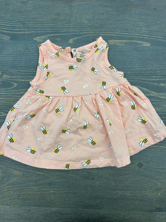 George 0/3m pink bee top