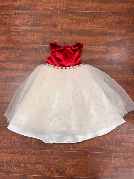 American princess red & white Tulle dress