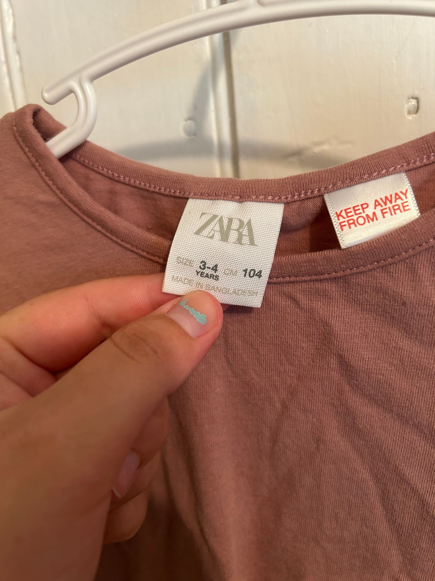 Zara 3/4t pink lace ruffle long sleeve top