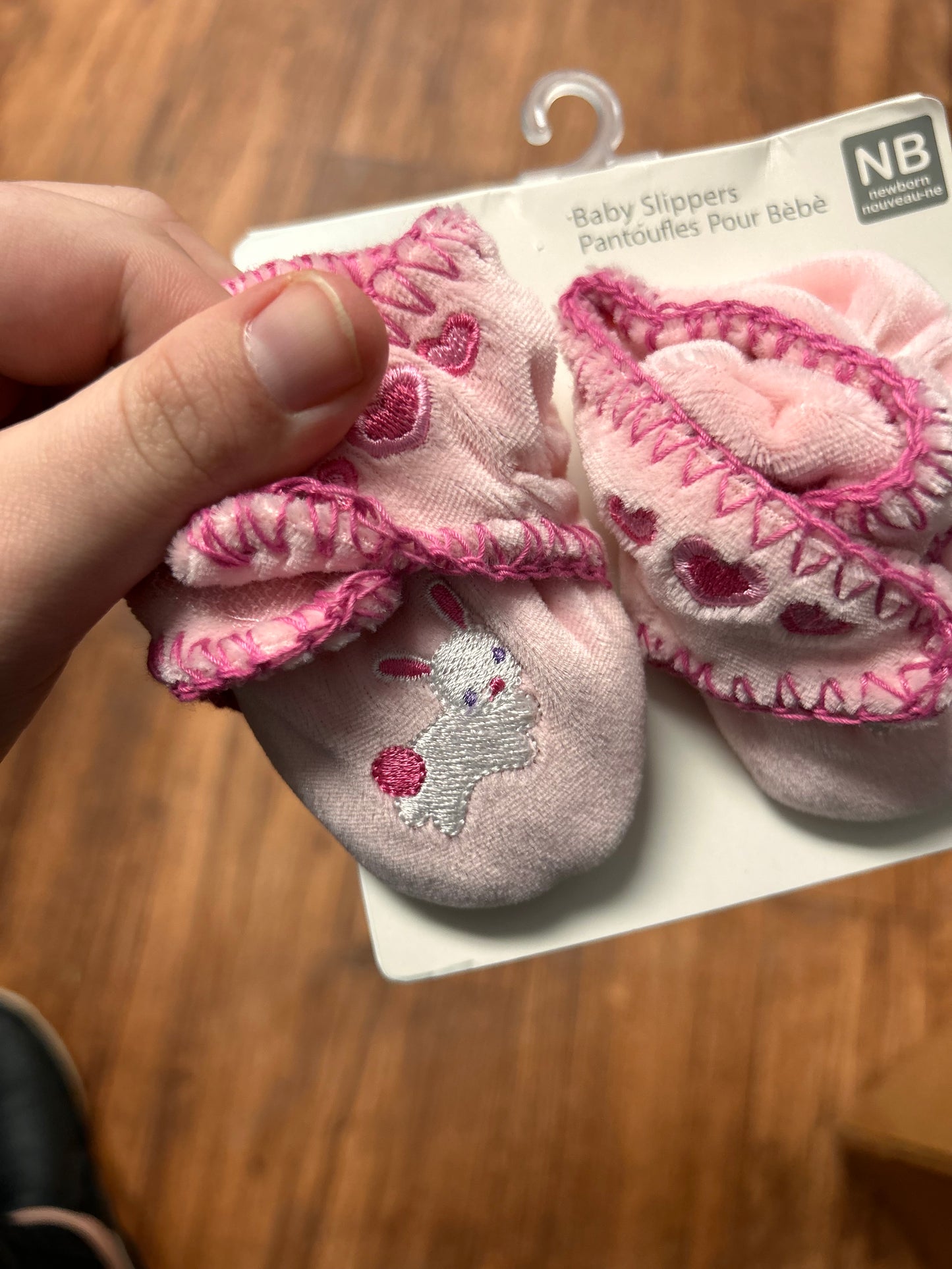 NEW George newborn pink rabbit slippers