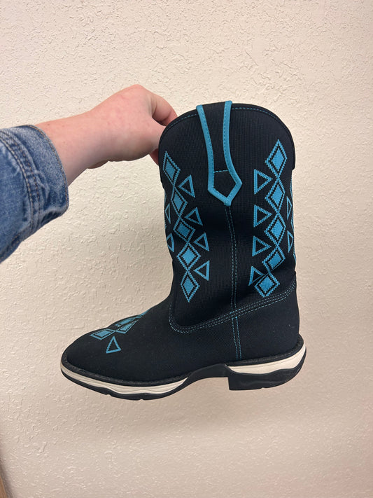 NEW lerado womens 10 black & blue cowgirl boots