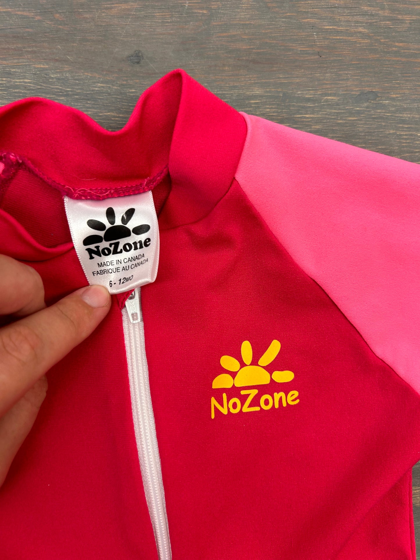 No zone 6/12m pink rash guard swim suit