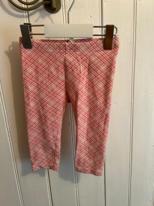 H&M 6/9m pink plaid leggings