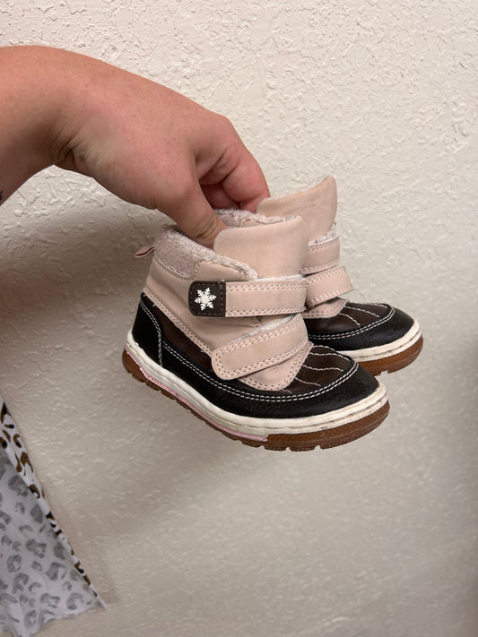 Infant 5/6 pink & brown snow winter boots