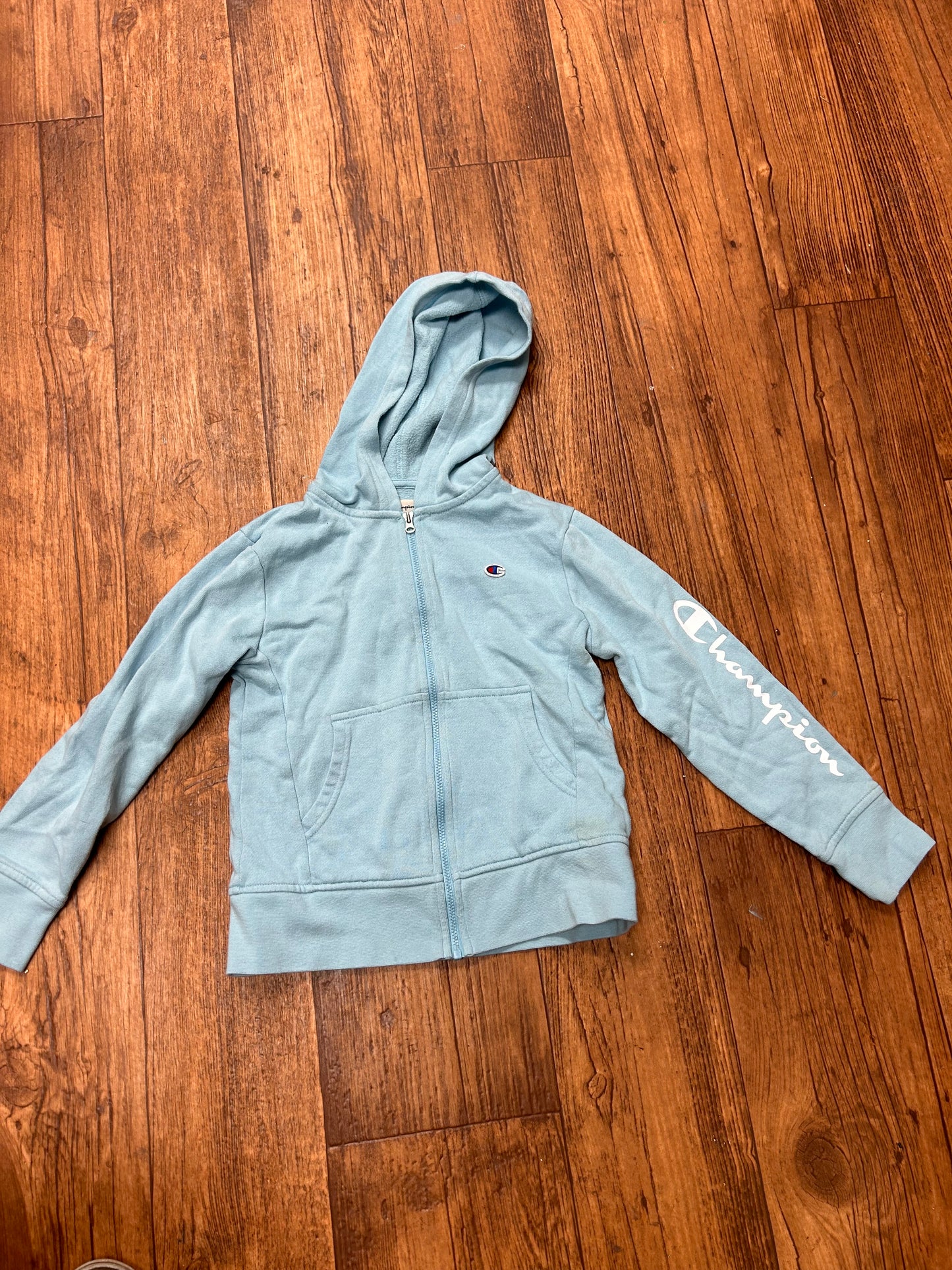 Champion youth small blue zip up hoodie