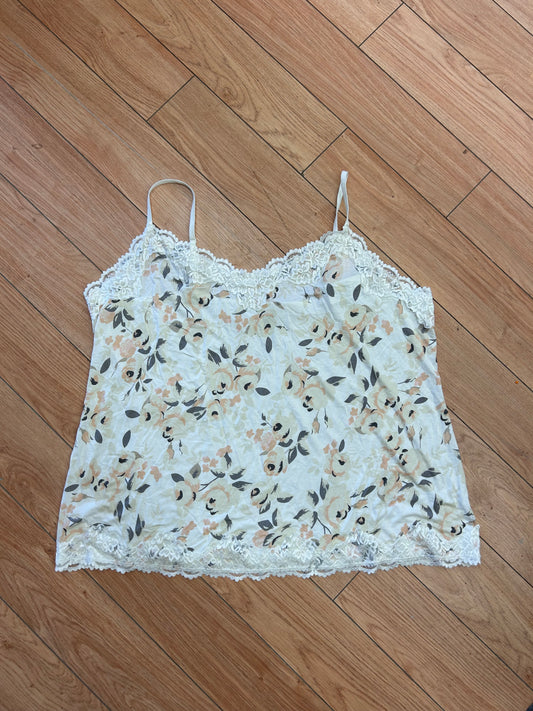 NEW Lane Bryant 26/28m tan floral lace tank top