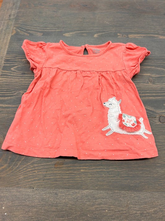 Carters 12m pink llama T-shirt