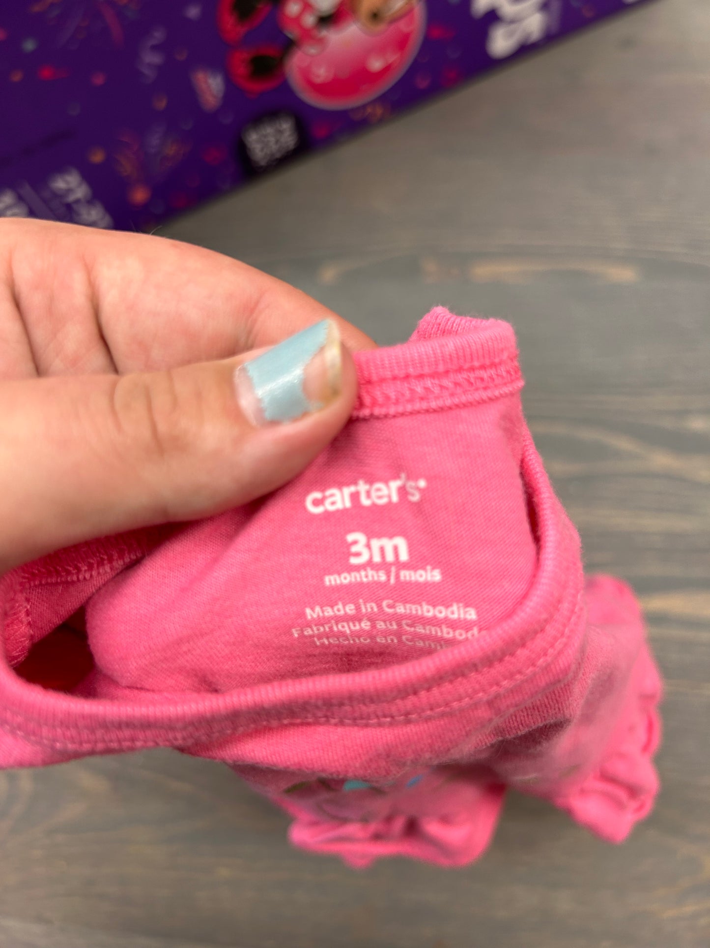 Carters 3m pink Dino top