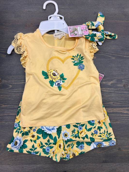 NEW btween 4 yellow floral set