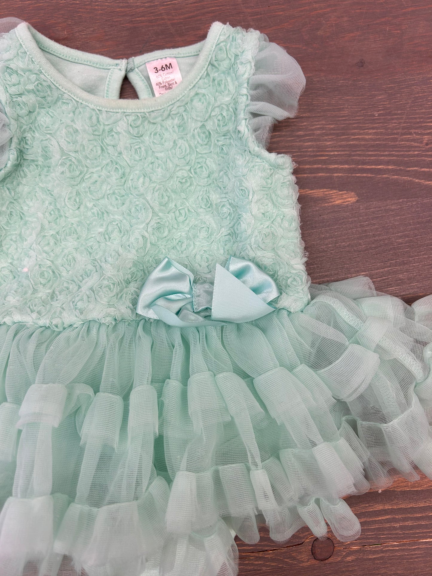 George 3/6m teal tulle dress