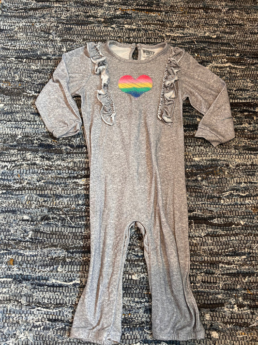 Monkey bars 24m romper with glitter ombre heart