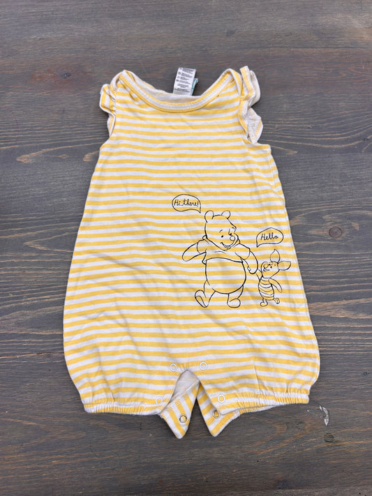 Disney 9m yellow striped Pooh bear romper