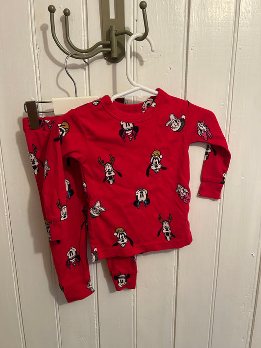 Gap Disney 6/12m red Christmas character 2pc sleep set