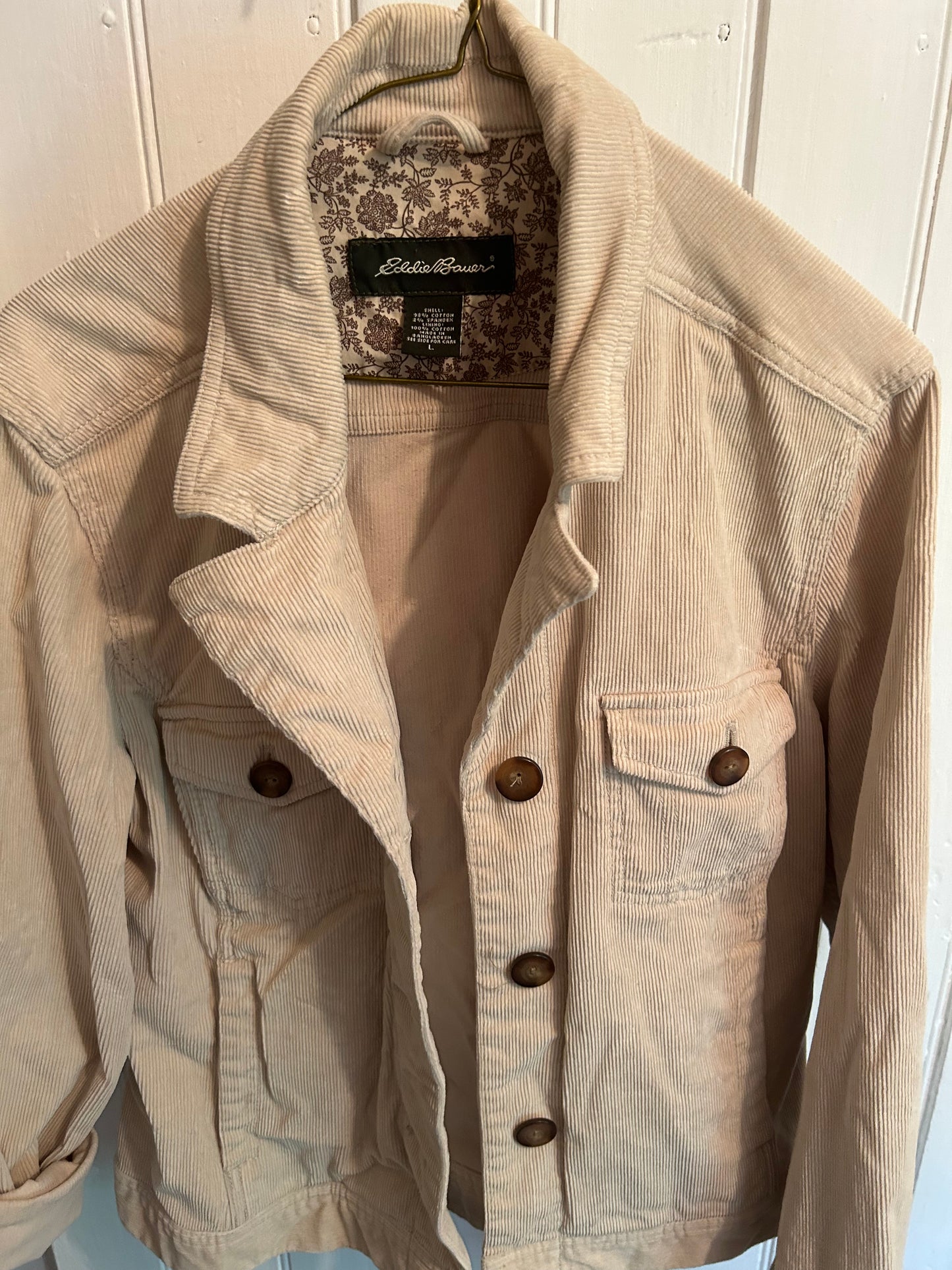 Eddie Bauer large tan corduroy jacket