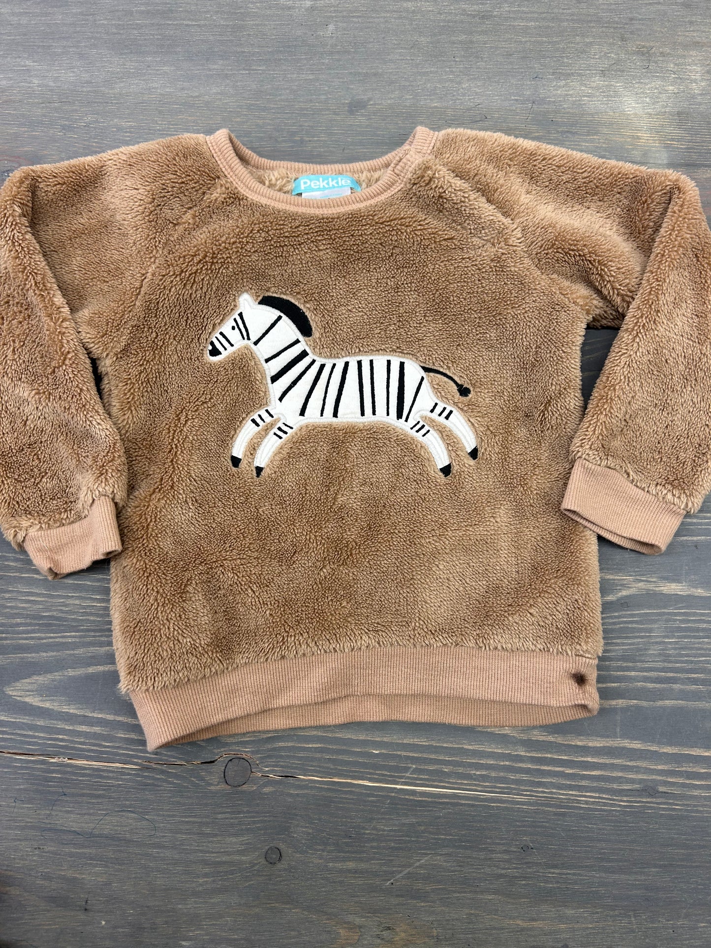 Pekkle 24m Sherpa zebra sweater