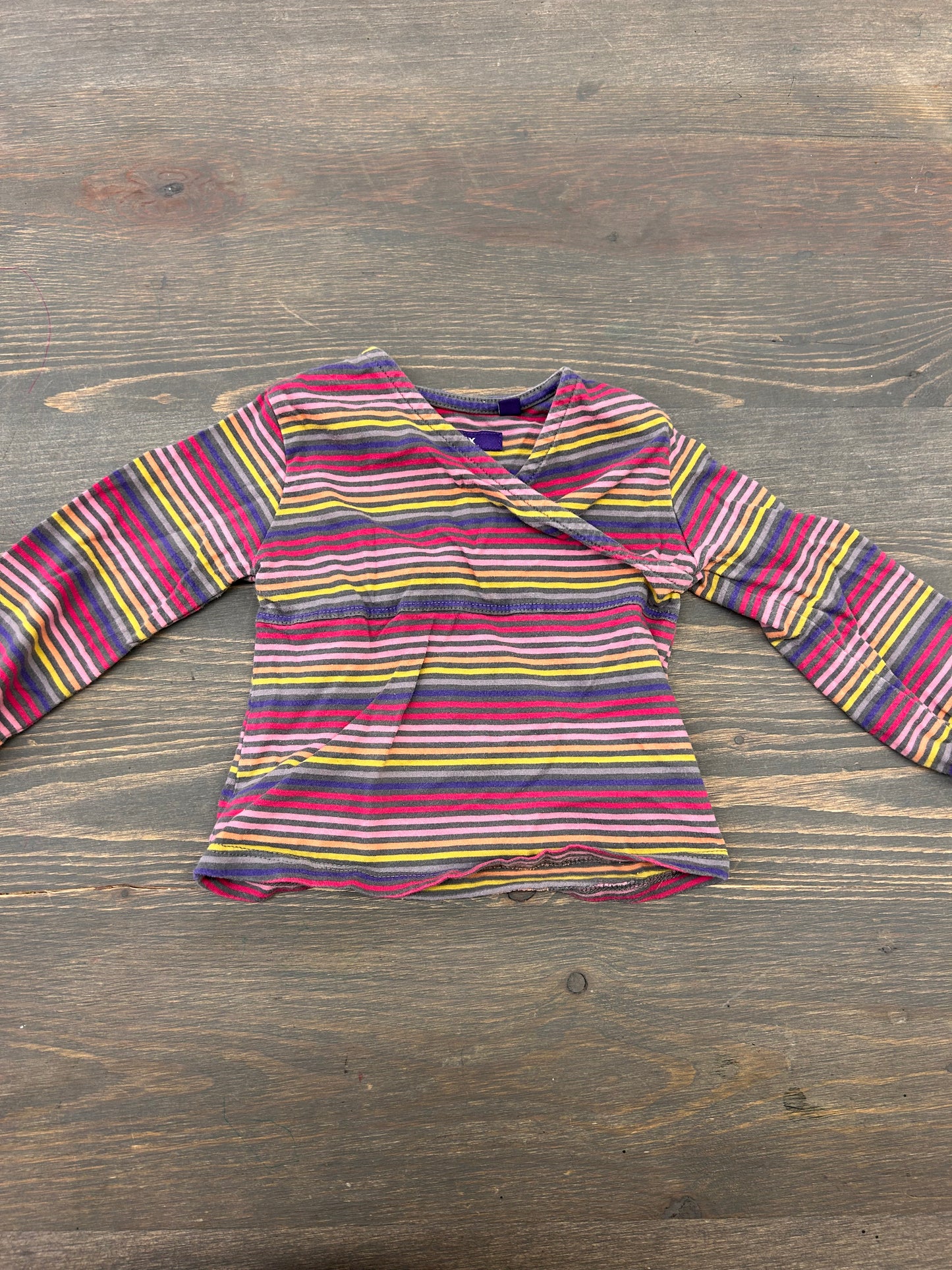 Mexx 6/9m rainbow striped wrap long sleeve top