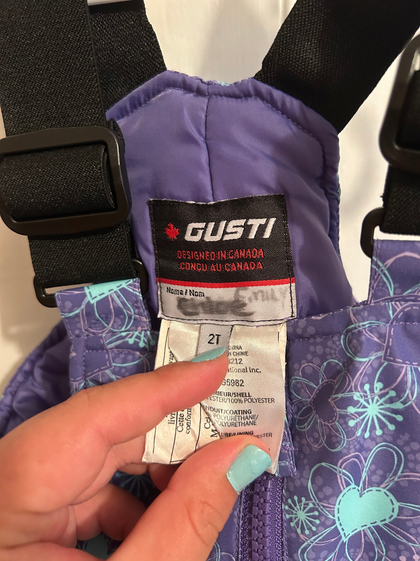 Gusti 2t purple & blue floral snowpants