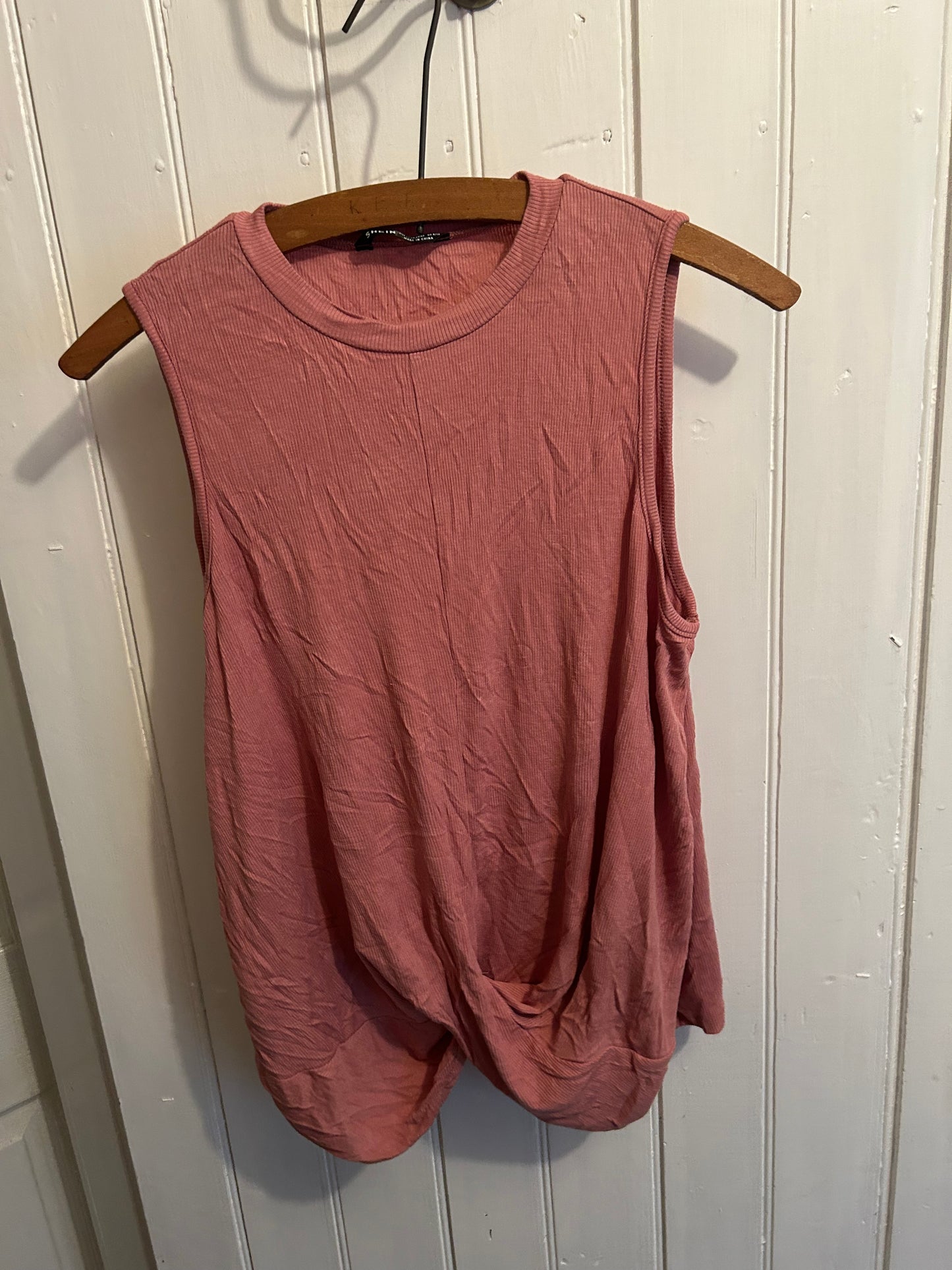 Shein large pink twist tank