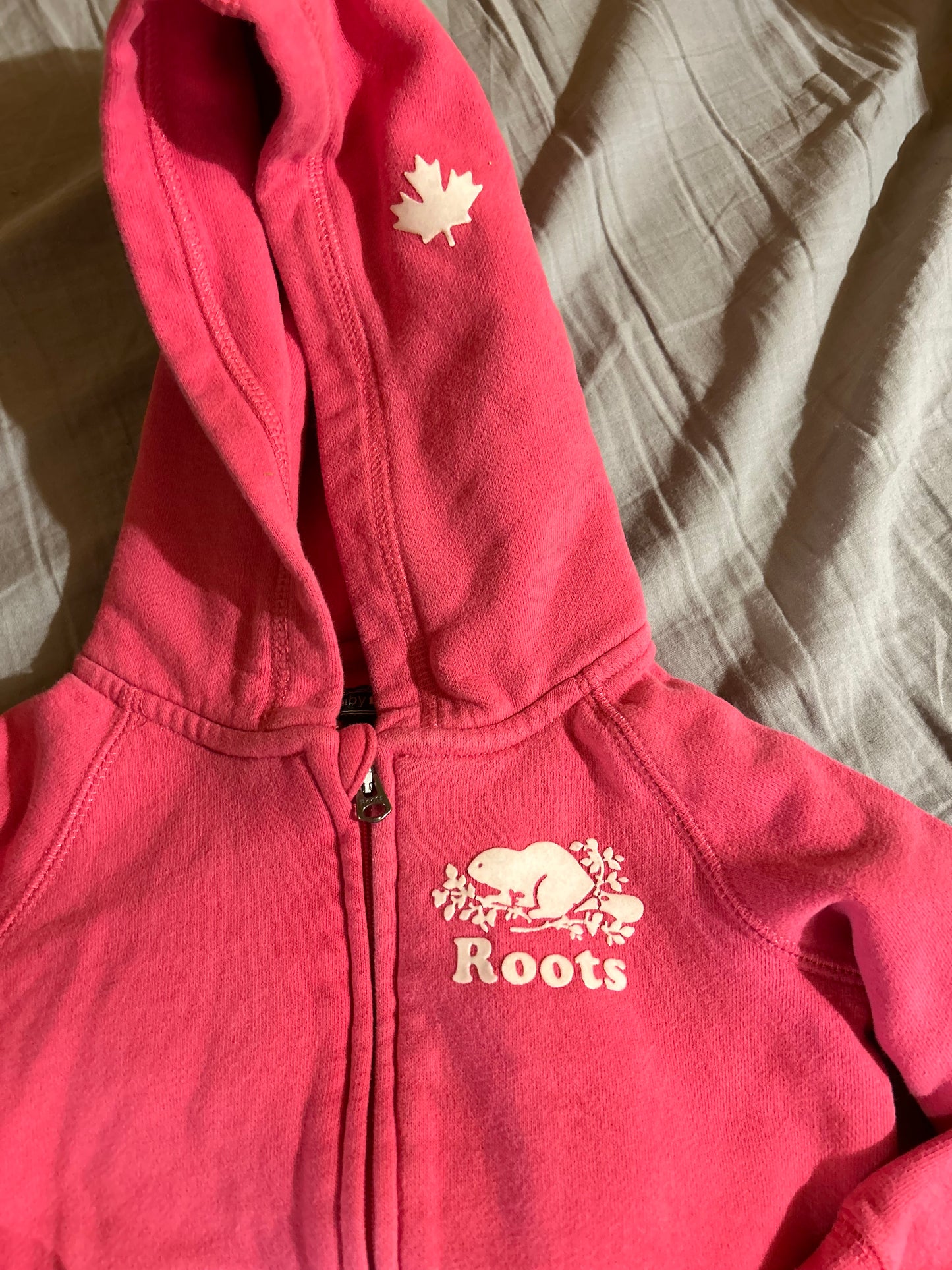 Roots 18/24m pink zip up hoodie