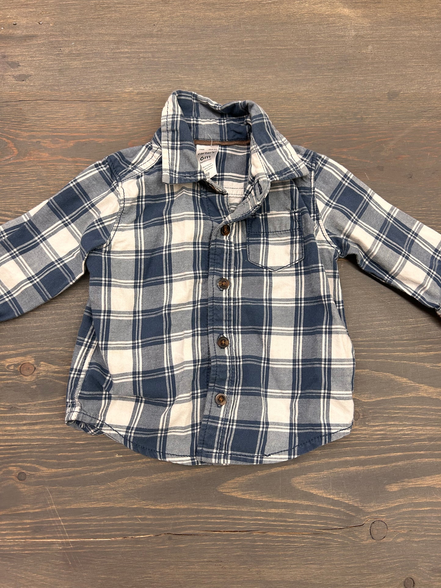 Carters 6m blue flannel