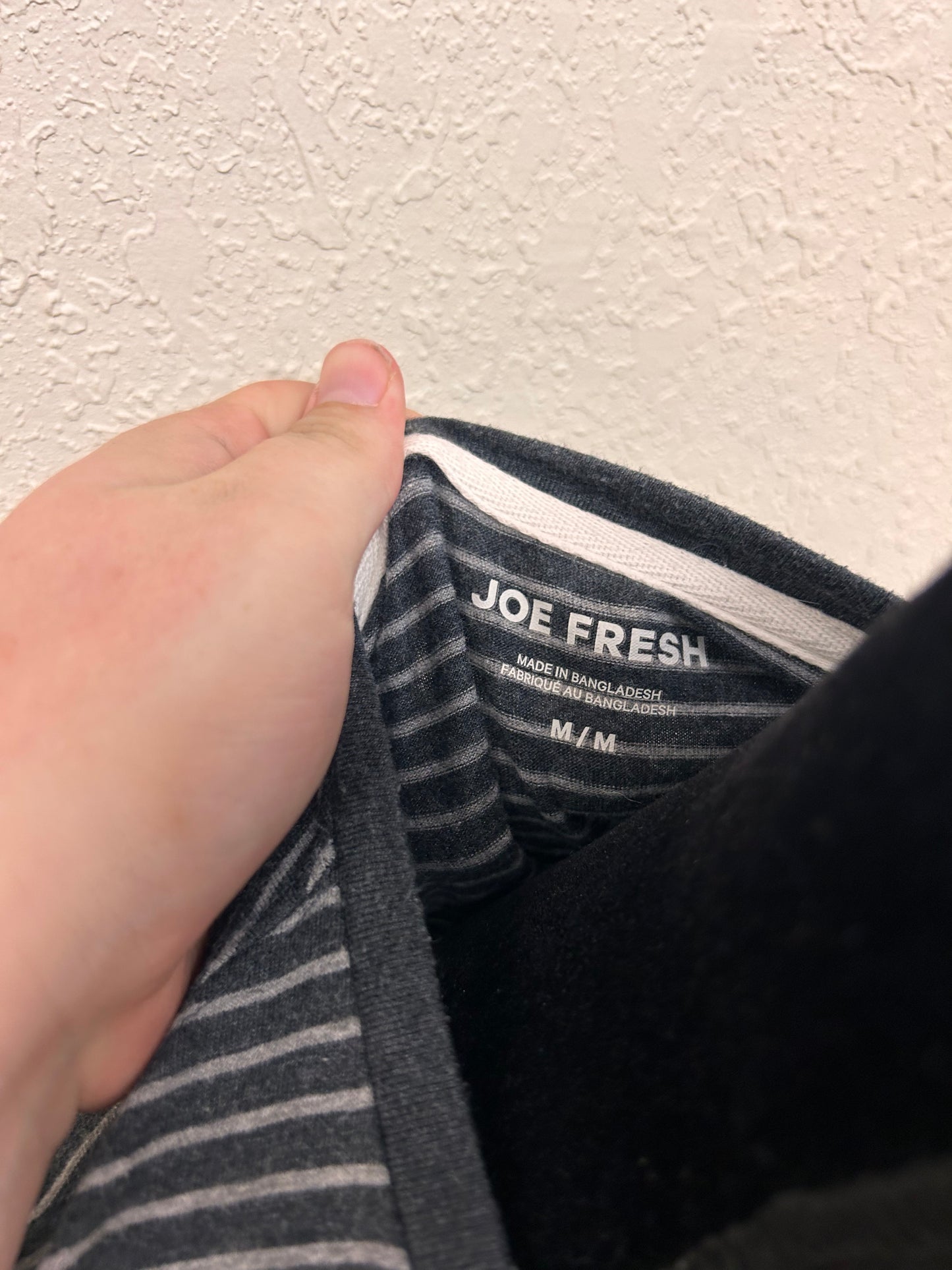 Joe fresh medium grey striped top