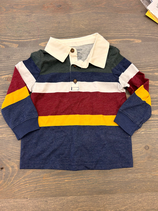 Carters 12m striped collard shirt