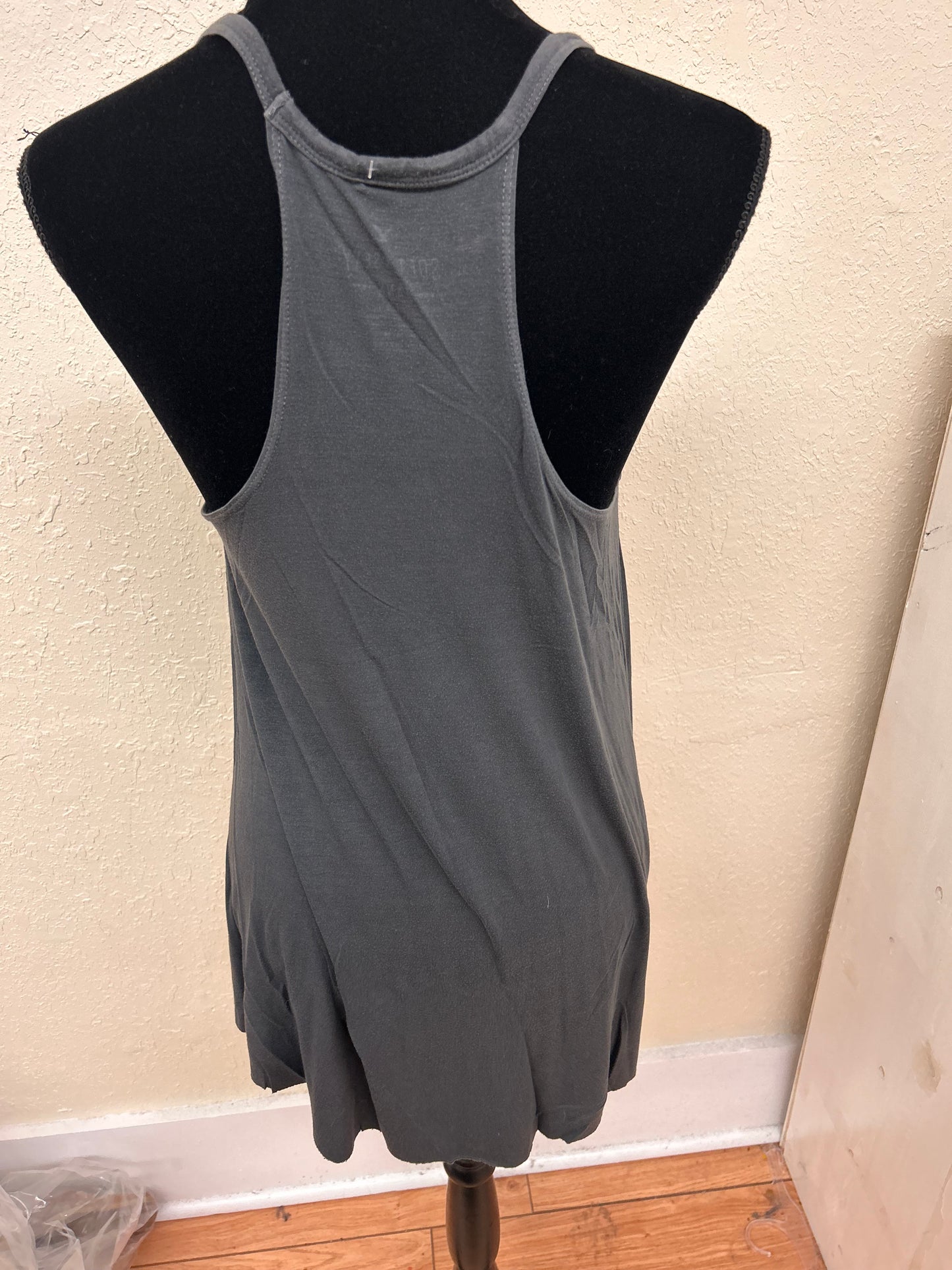 American eagle medium grey high low tank top