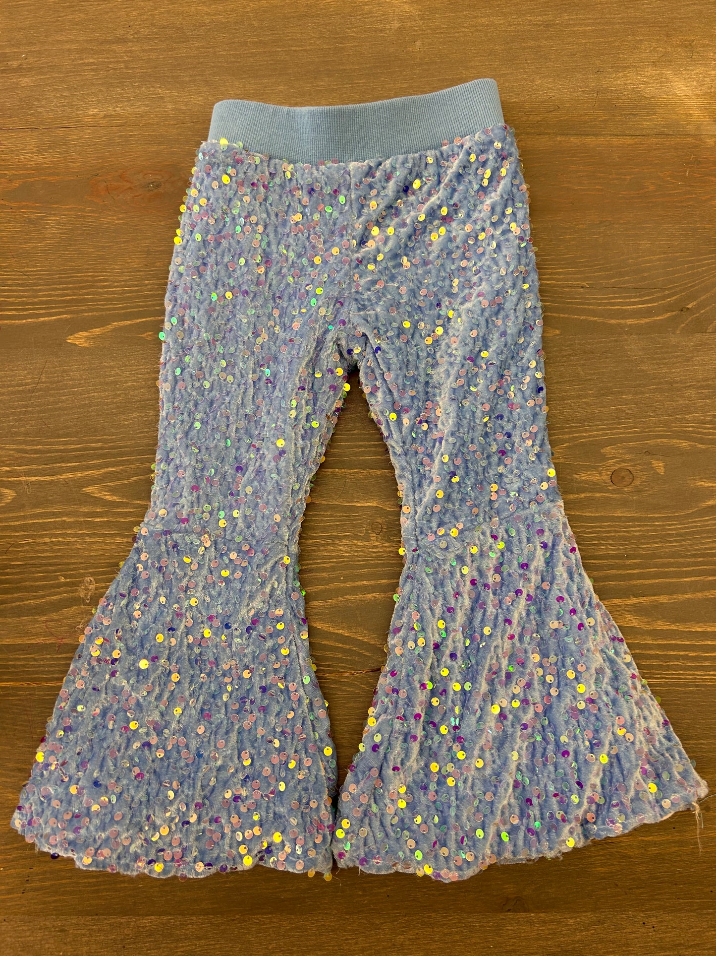 2t blue Sequin bell bottoms