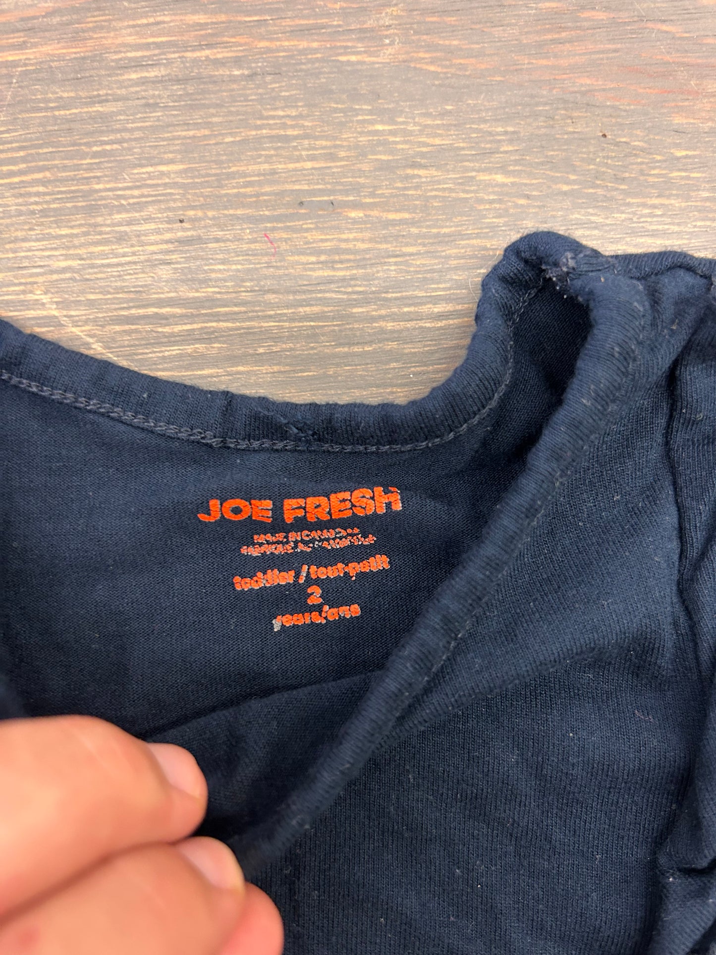 Joe fresh 2t navy ruffle top