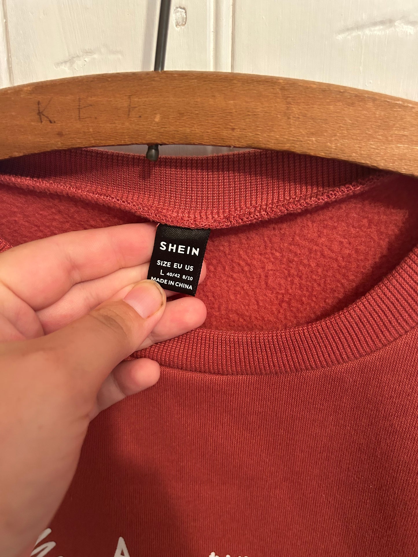 Shein large red merry tree sweater