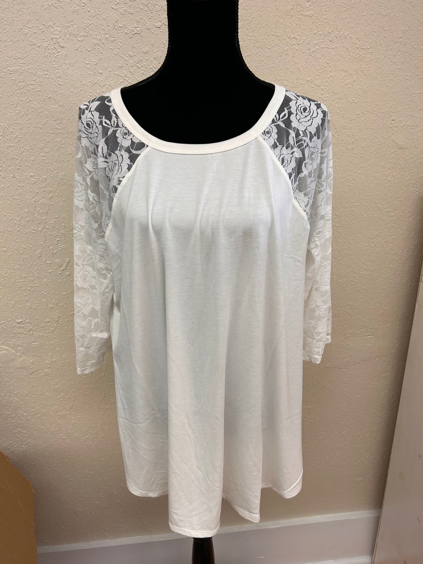 NEW Zenana 3x white lace top