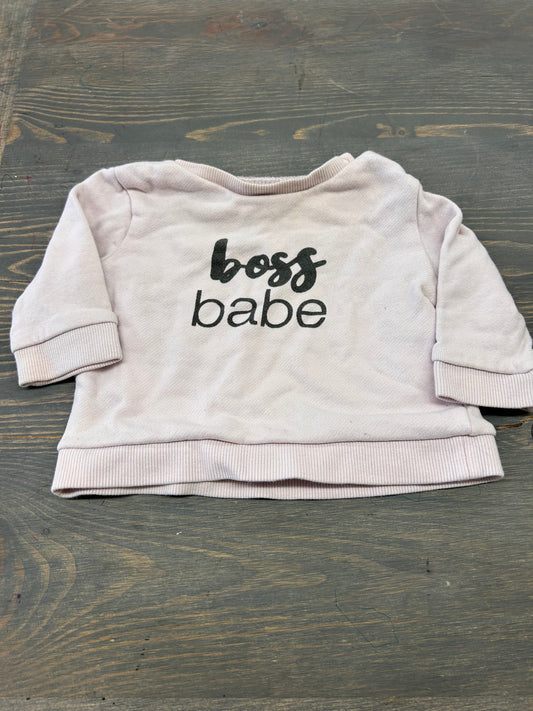 Small shop 3/6m pale pink boss babe sweater