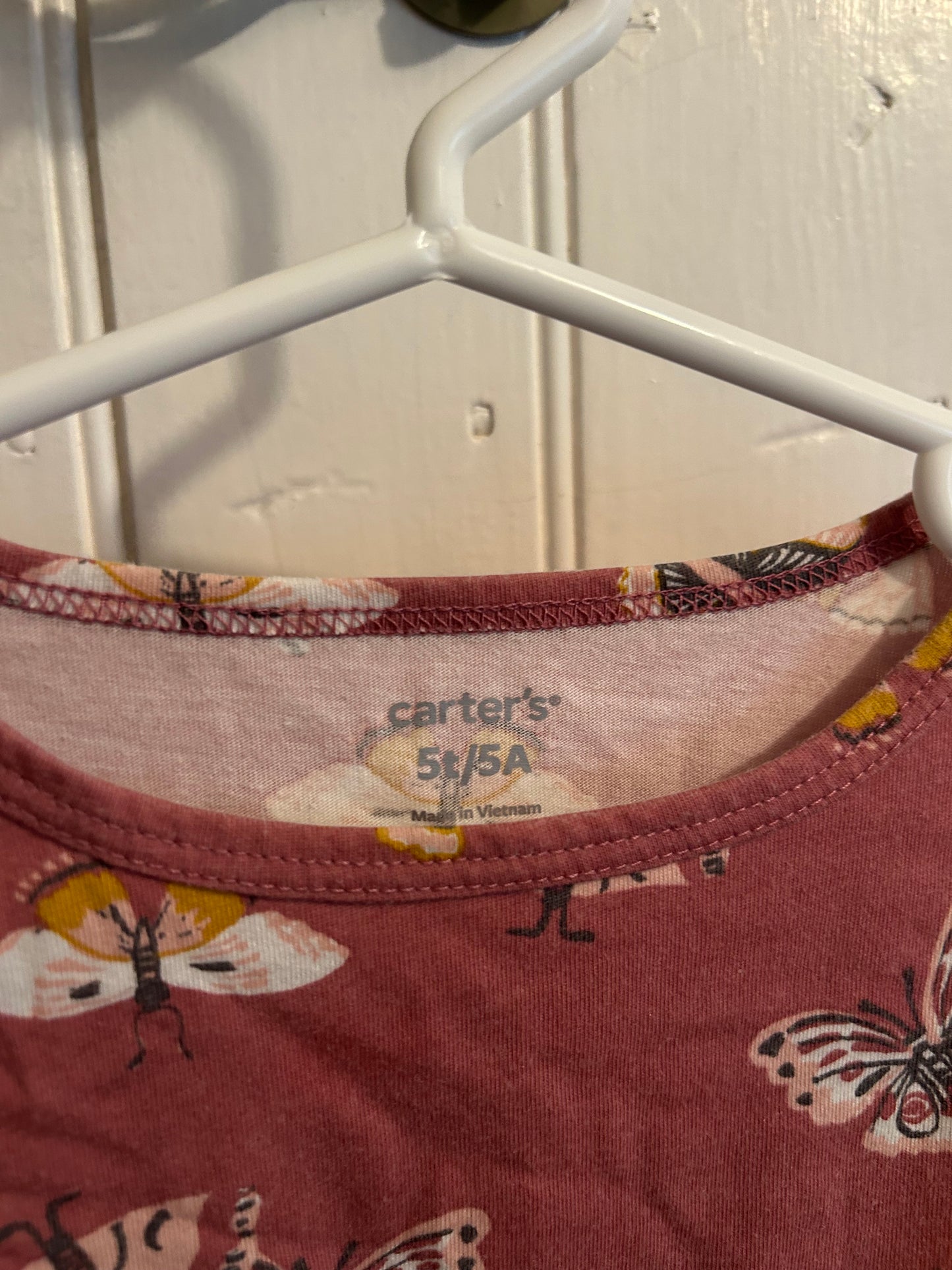 Carters 5t pink butterfly peplum top