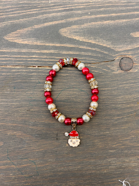 Red Santa beaded bracelet