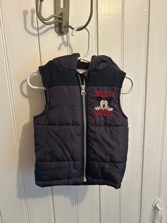 Disney 12/18m navy Mickey puffer vest