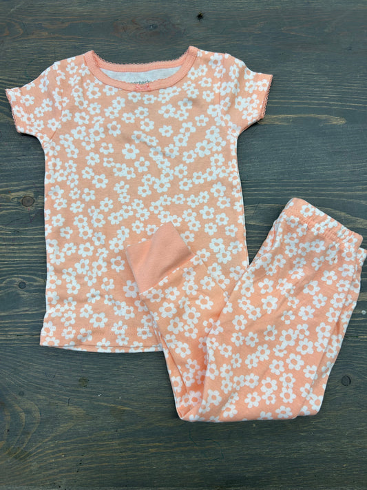 Carters 12m peach floral pj set