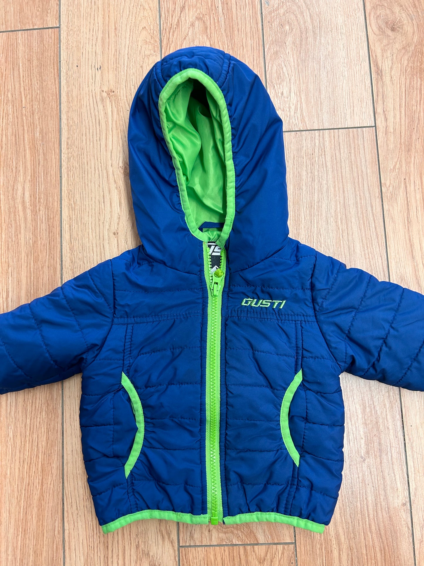 Gusti 12m blue & green puffer jacket