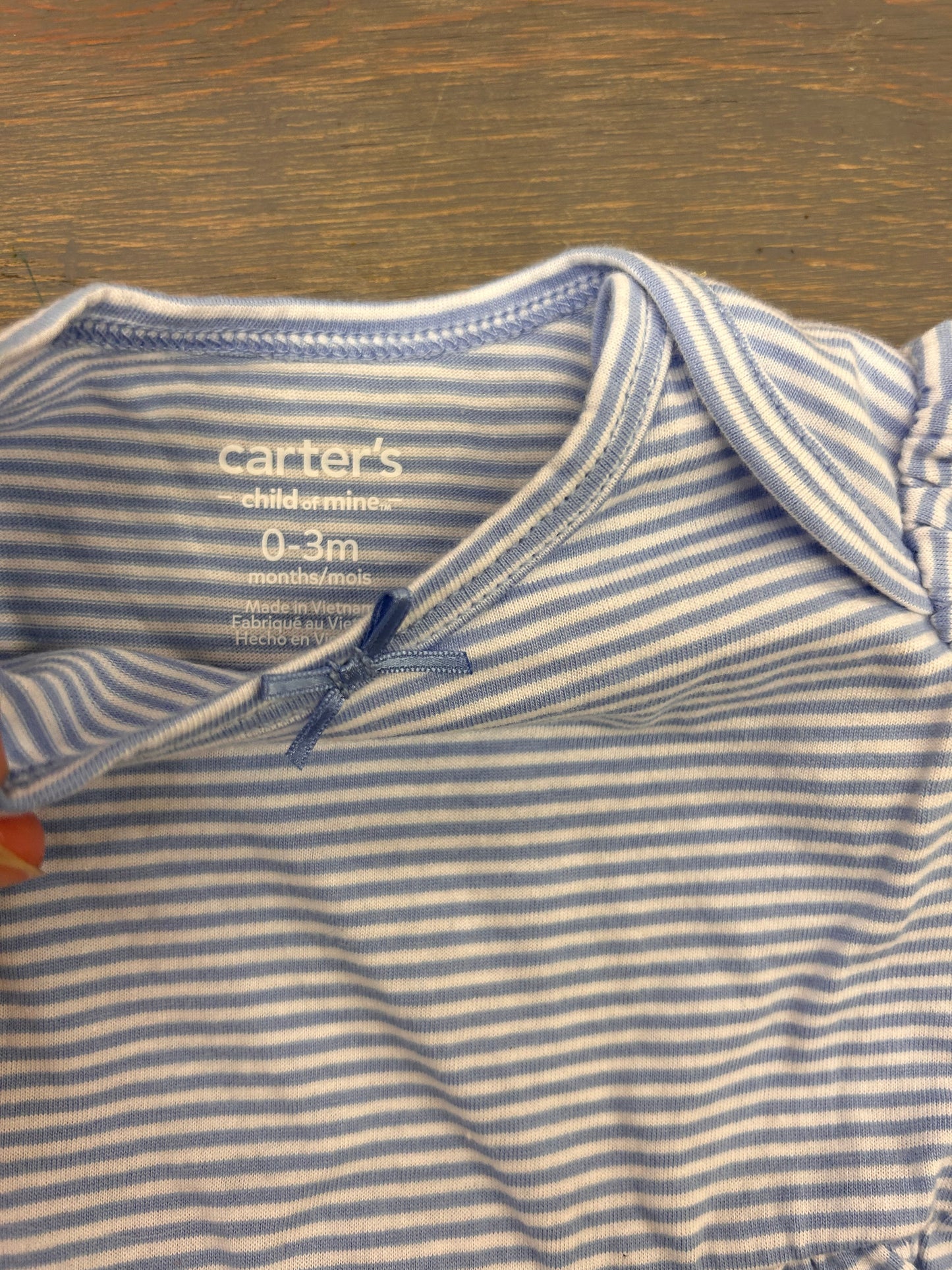 Carters 0/3m blue striped dress