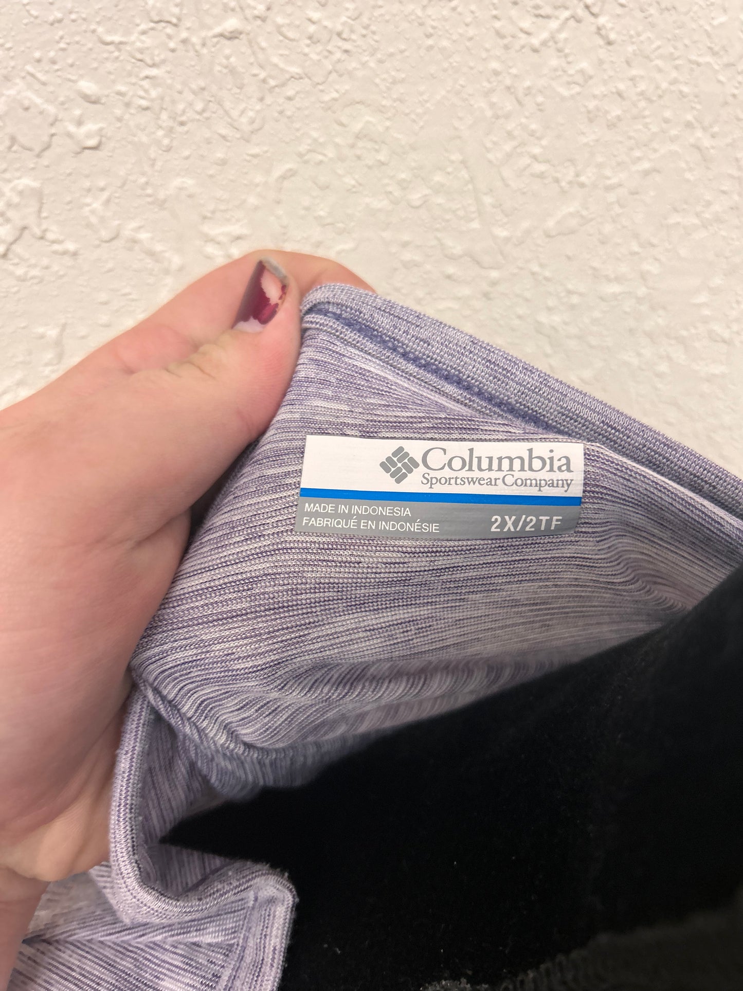 Columbia 2x purple long sleeve athletic top