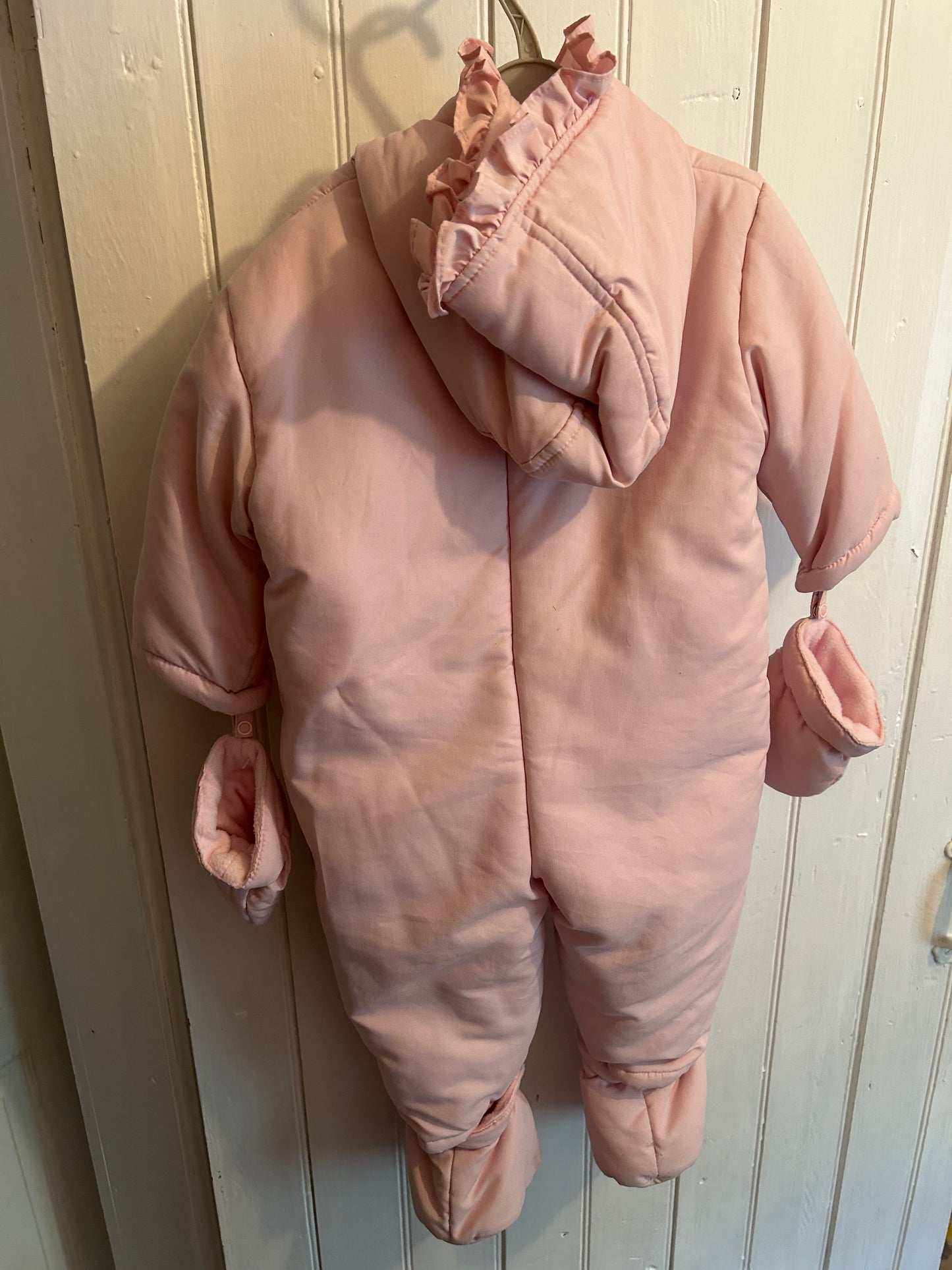 Vintage sears 18m pink floral snowsuit
