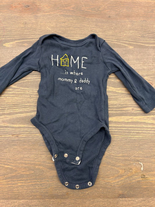 Carters 6m navy home onesie