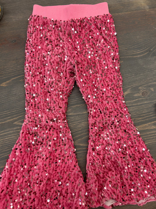 3t Pink sequin glitter bells