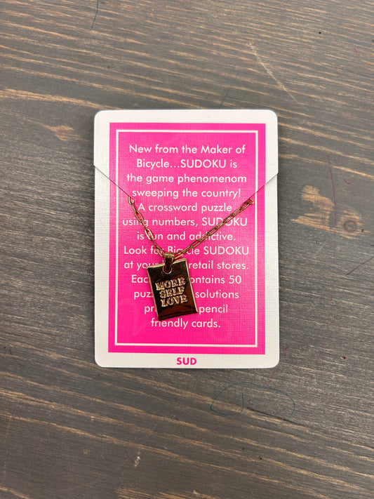 Rose gold more self love pendant necklace