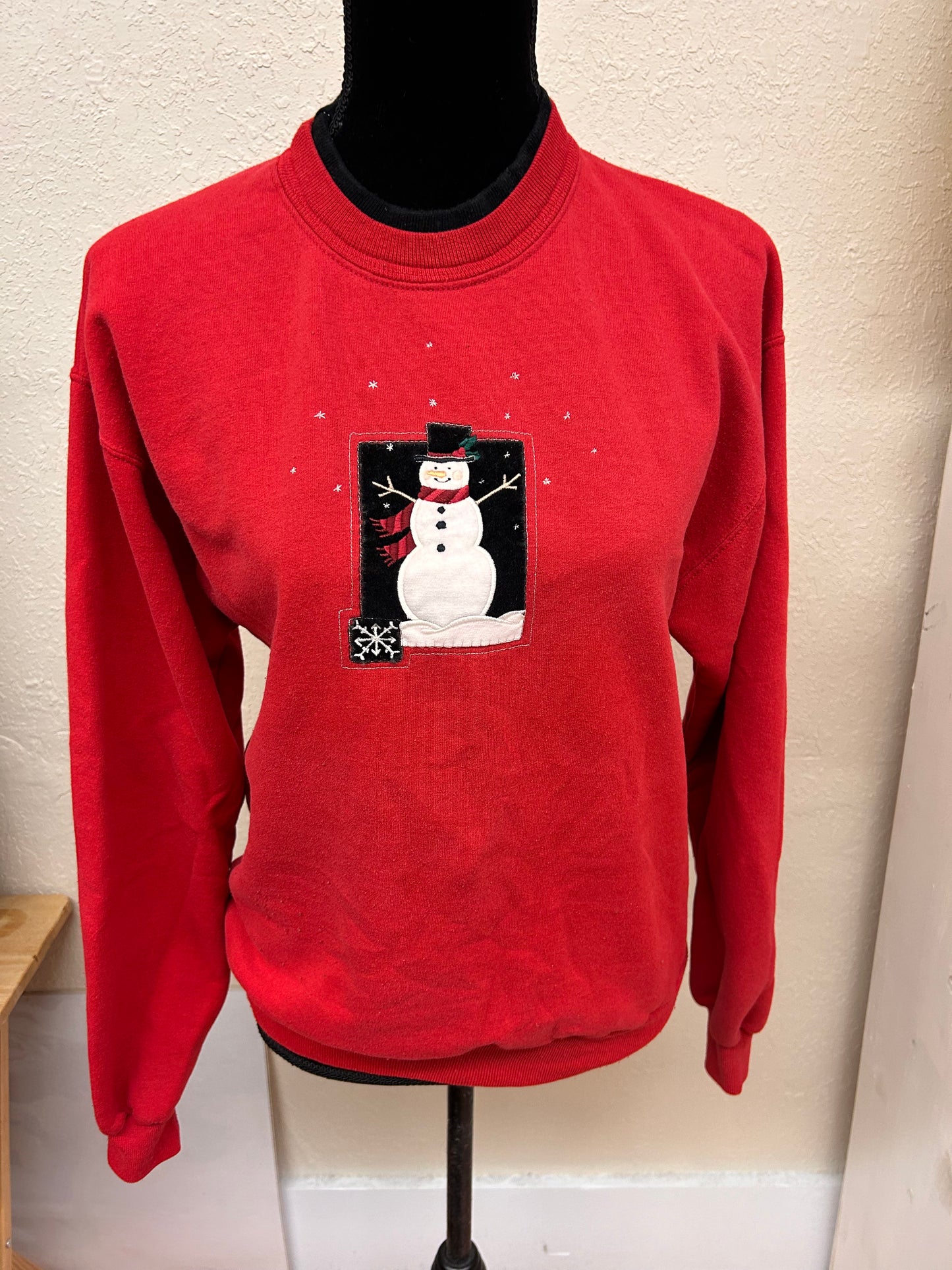 Vintage small red snowman sweater