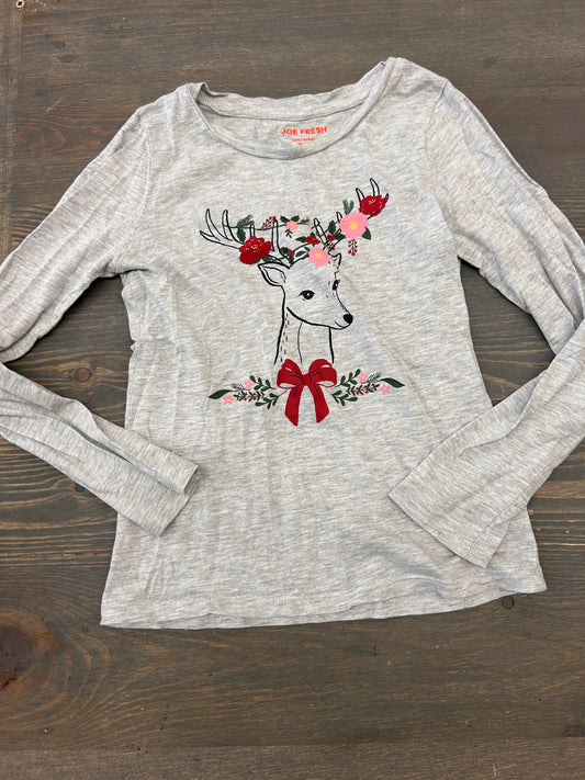 Joe fresh 7/8 floral deer long sleeve shirt