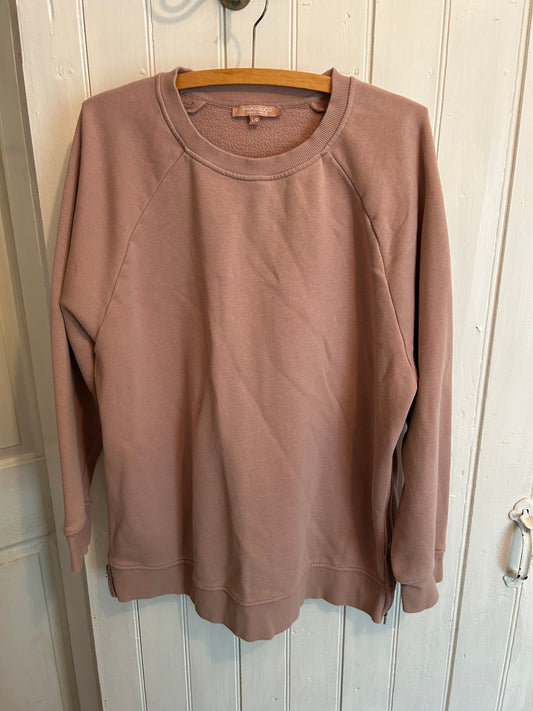 Parasuco maternity large blush zipper side sweater