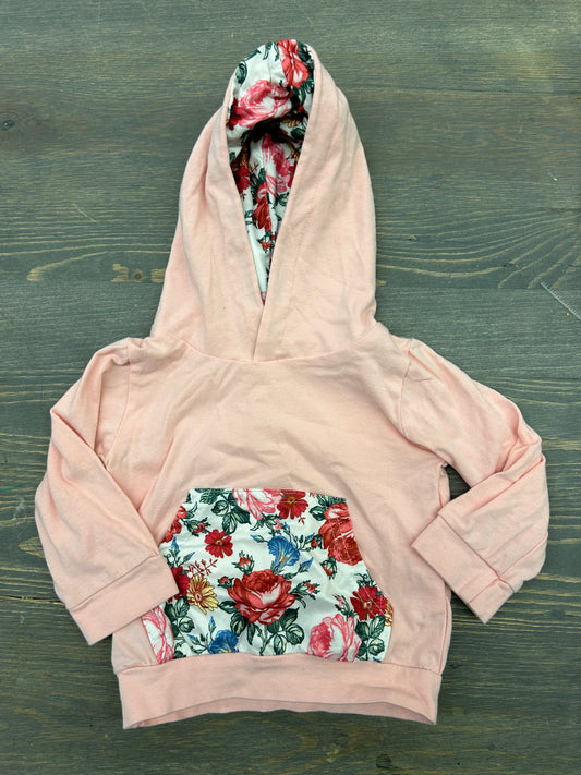 Small shop 3/6m pink floral hoodie