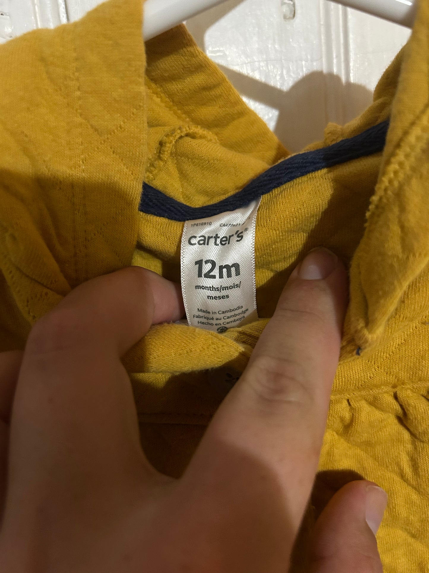 Carters 12m yellow quilted hooded vest