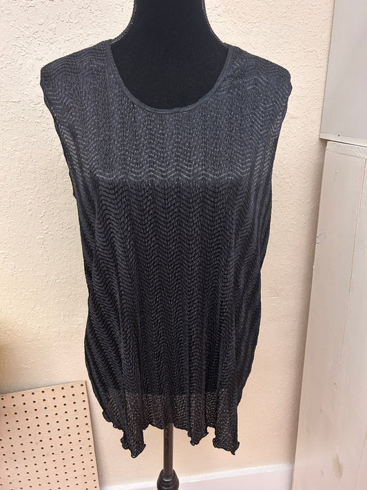 Penningtons 2x black scrunch tank blouse